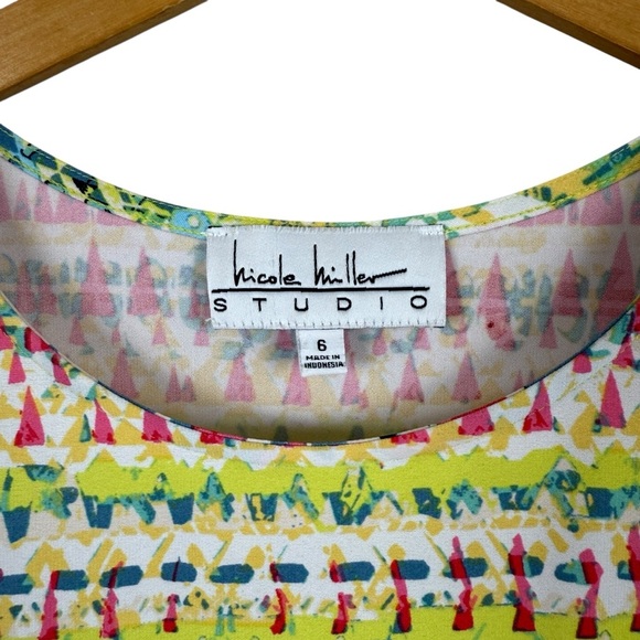 Nicole Miller Studio Multicolor Striped Sleeveless Women's Dress Size S - Picture 4 of 7